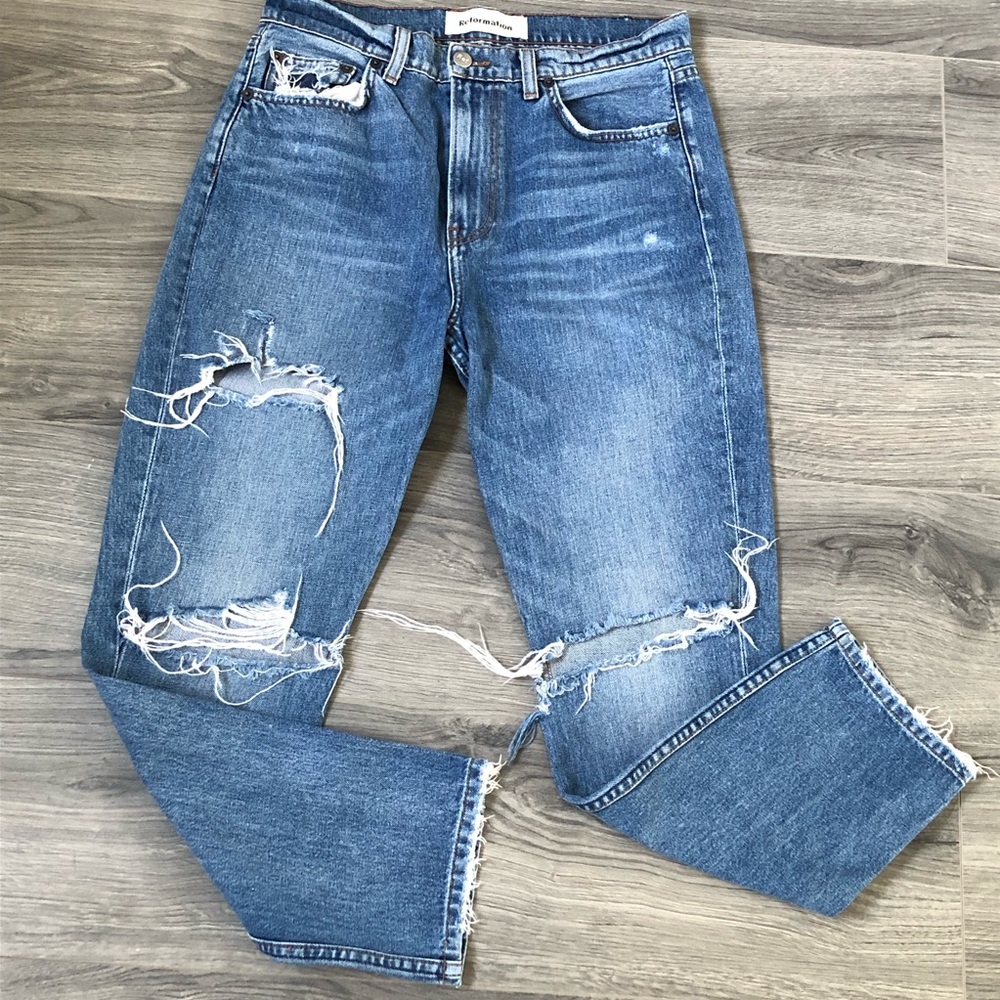 Reformation Blue Classic Denim Jeans